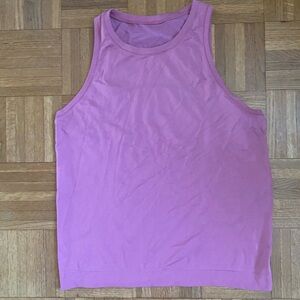 Lululemon Love Tank Lilac Pink Rose Mauve Ribbed Hem Waist Large Rare